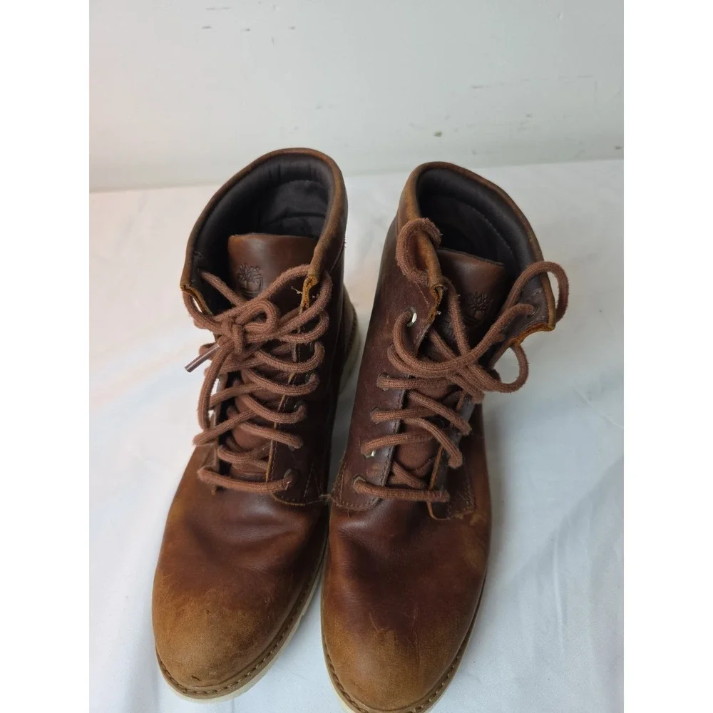 TIMBERLAND Bramhall Boots Womens 9.5 Brown Leather Lace Up Waterproof Ankle